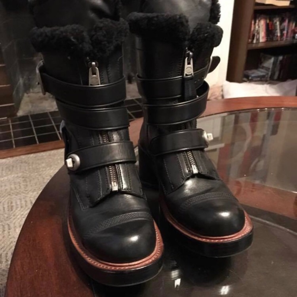 Coach Zip Moto shearling boots